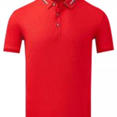 SKP025 Online Order Short-sleeved POLO T-shirt Manufacturing Contrasting Collar POLO T-shirt POLO T-shirt Center back view